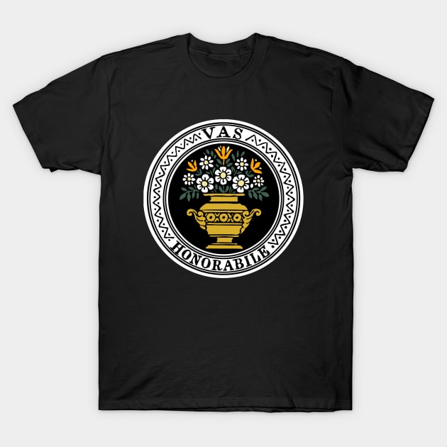 Vas Honorabile (color) - black bkg T-Shirt by DeoGratias